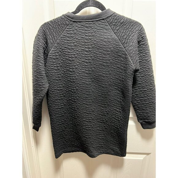 Molo | Cosima Black Textured Sweatshirt‎ Dress Side Zip Pockets Sz 140/10 - Picture 3 of 5